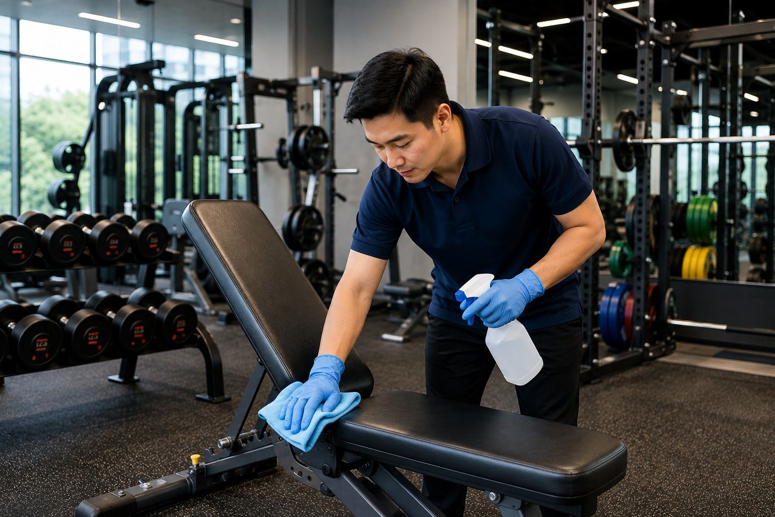 Gym floor and equipment cleaning