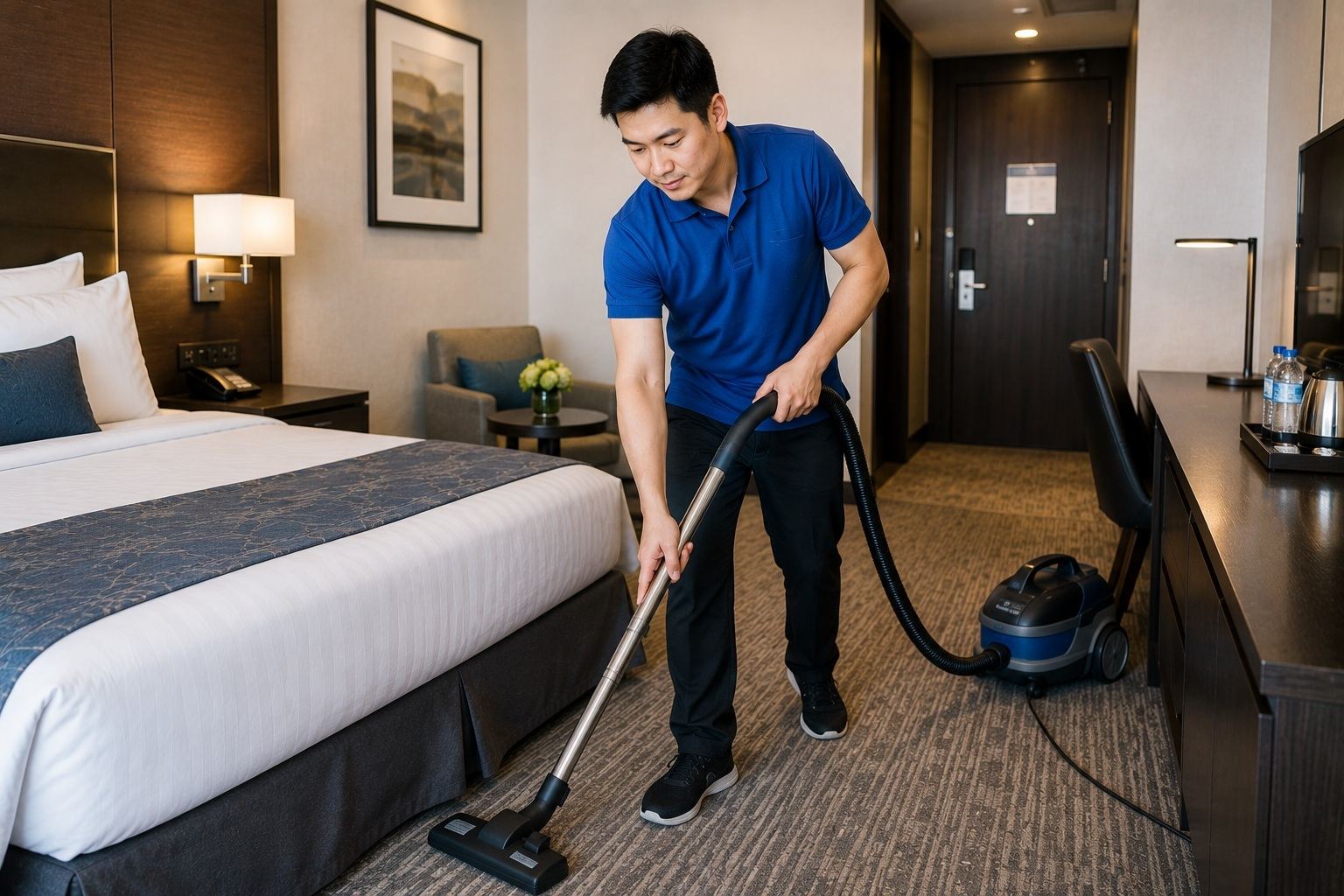 Hotel lobby and guest room cleaning